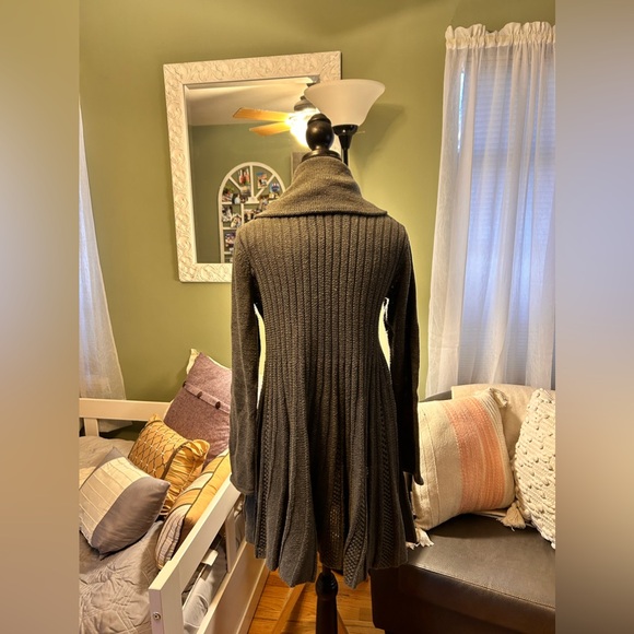 Grey shawl long sweater L - Picture 2 of 7